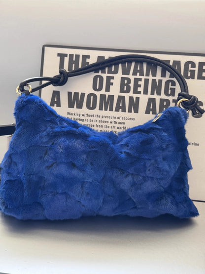 Mink Fur Shoulder Bag – Luxury Women's Crossbody Handbag