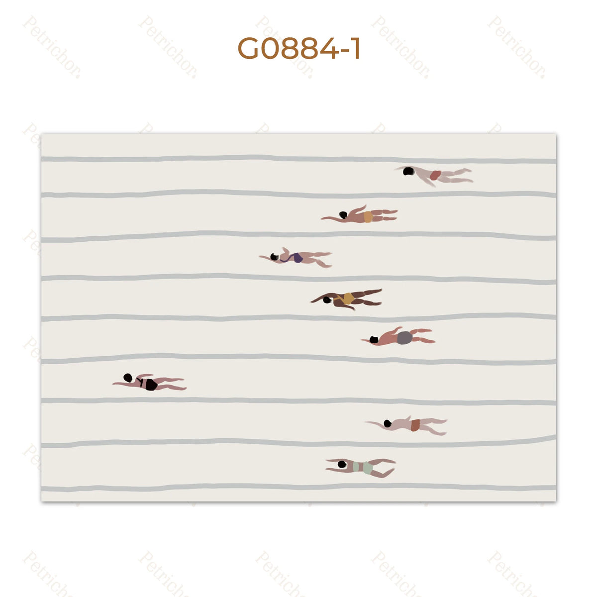 Swimmers Wall Art Print – Minimalist Pool Canvas Poster