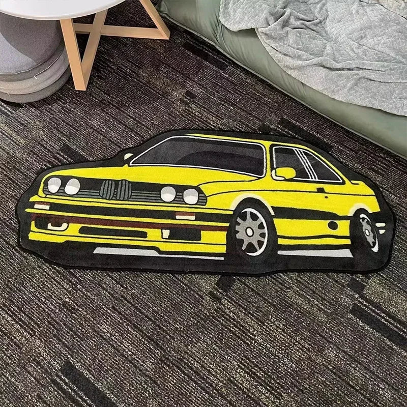 Car Shaped Rug – Soft Non-Slip Cartoon Floor Mat for Home Decor