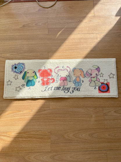 Cute Cartoon Bedside Rug – Soft Wool-Like Floor Mat for Bedroom