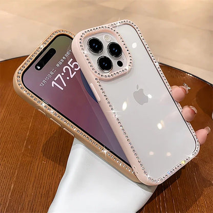 Rhinestone Diamond Clear Case for iPhone 16 15 14 13 Pro Max | Luxury Bling Shockproof Cover