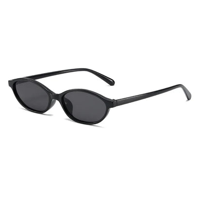 Small Oval Cat Eye Sunglasses for Women – Retro Slim Frame