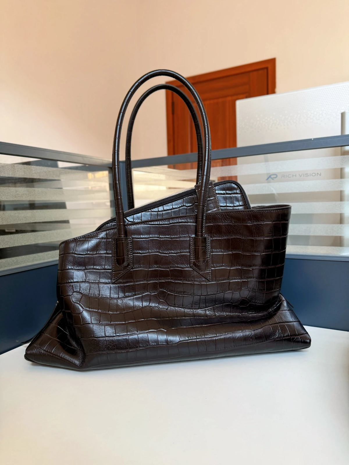 Genuine Leather Large Tote Bag – Women's Luxury Shoulder Handbag