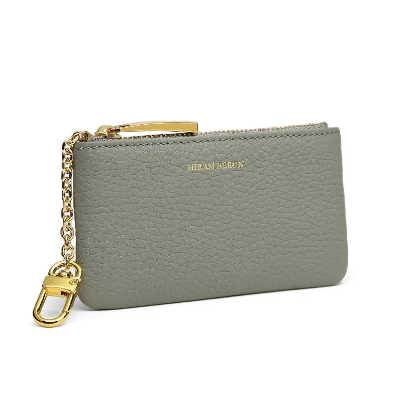 Leather Key Case Wallet with Chain & RFID Blocking