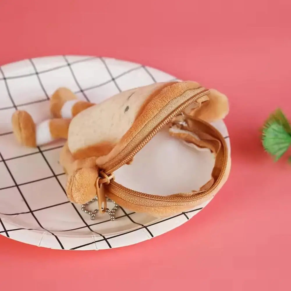 Cartoon Toast Bread Plush Coin Purse