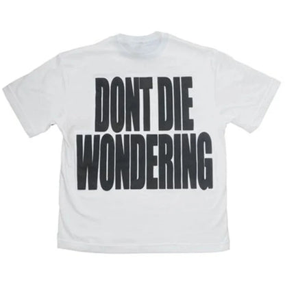 Letter Print Oversized Cotton T-Shirt Y2K Harajuku Men Streetwear