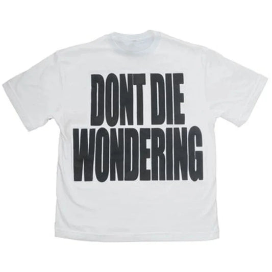 Letter Print Oversized Cotton T-Shirt Y2K Harajuku Men Streetwear