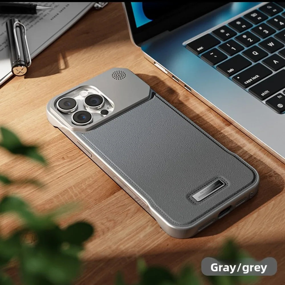 Magnetic PU Leather Aromatherapy Case for iPhone 17 Pro Max