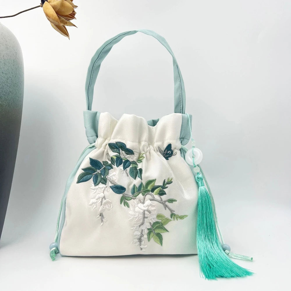 Chinese Style Retro Flower Embroidery Crossbody Top-handle Bags