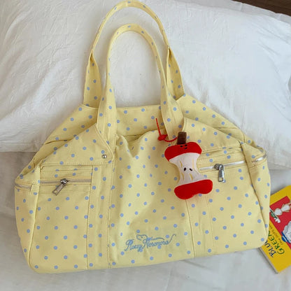 Korean Polka Dot Tote Bag Large Capacity Casual Handbag