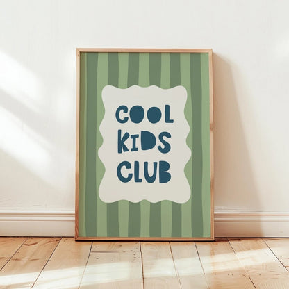 Cool Kids Club Wall Art Print – Kids Room Typography Poster