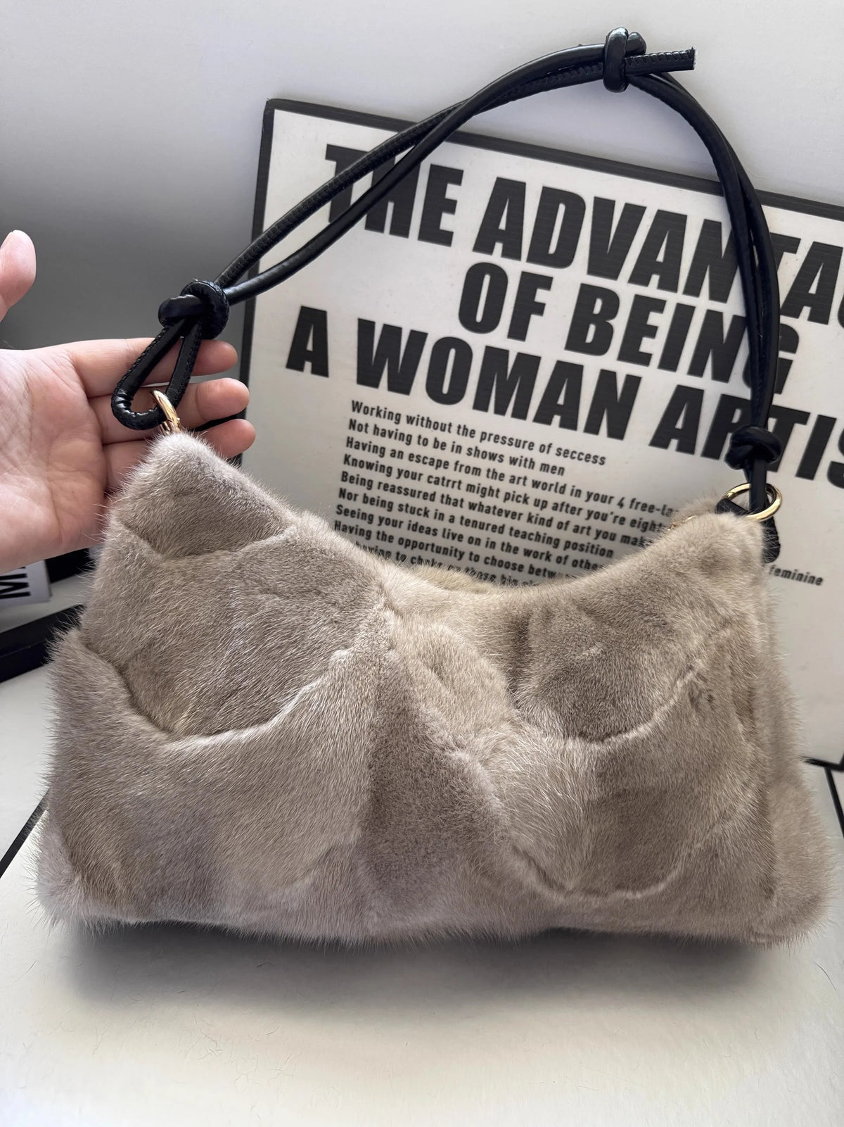 Mink Fur Shoulder Bag – Luxury Women's Crossbody Handbag