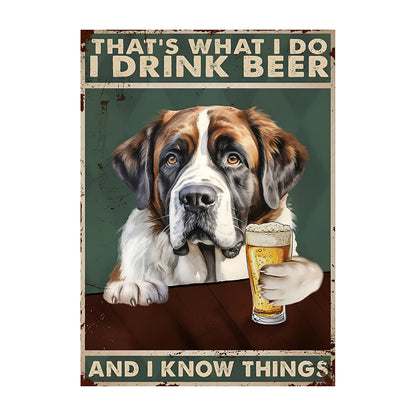 Funny Dog Beer Poster – That's What I Do I Drink Beer Wall Art