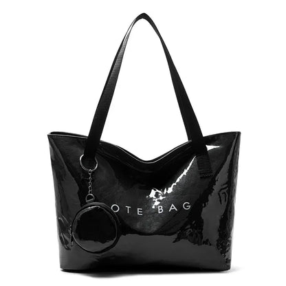 PVC Kraft Paper Tote Bag with Matching Purse