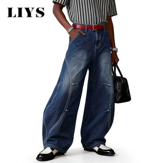 Baggy Wide Leg Jeans for Men – LIYS American Retro Denim