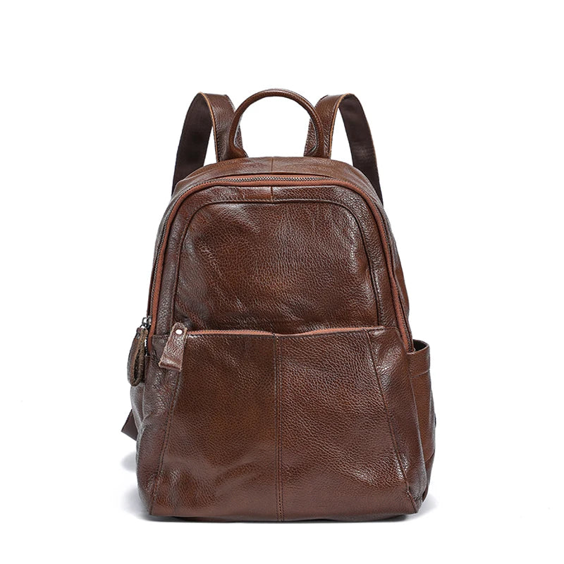 Genuine Cowhide Leather Backpack – Women's Luxury Travel Bag