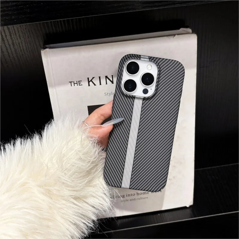 Carbon Fiber Glitter iPhone Case – Luxury Sparkle Cover