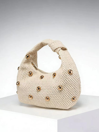 Retro Bohemian Embossed Straw Shoulder Bag