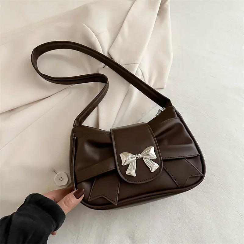 PU Leather Trendy Bow Handbag
