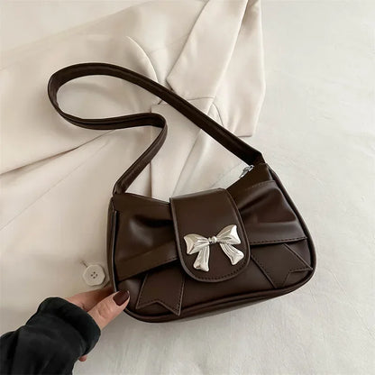 PU Leather Trendy Bow Handbag