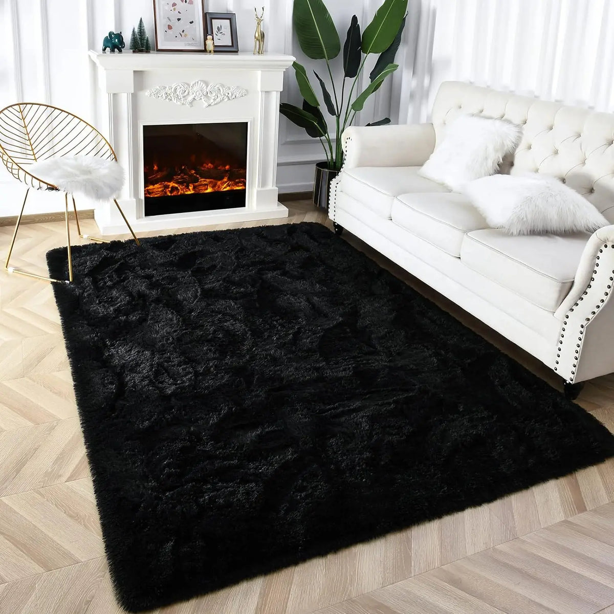 Tie-Dye Plush Shaggy Rug – Soft Carpet for Bedroom & Living Room