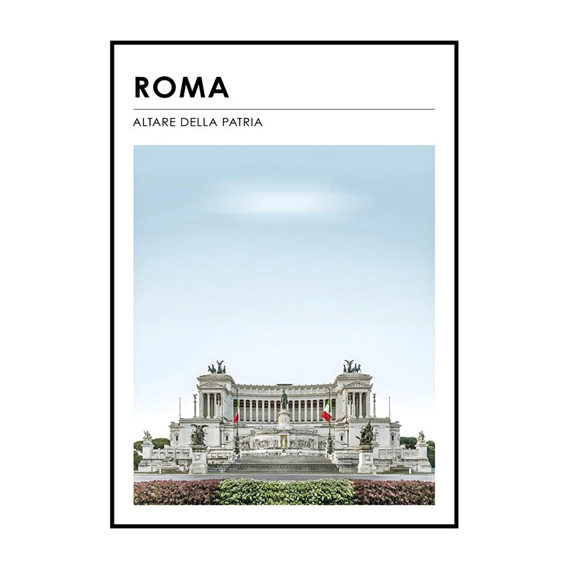 Famous City Architecture Wall Art Poster – Canvas Print for Living Room