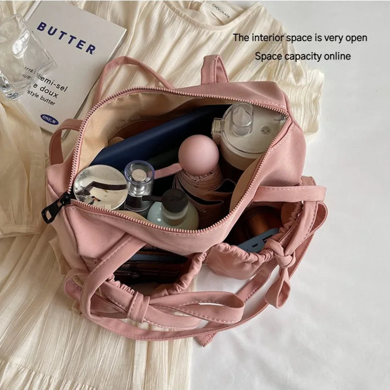 New Korean Bow Nylon Shoulder Bag
