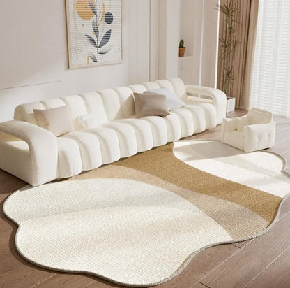 Irregular Shape Area Rug – Minimalist Abstract Living Room Carpet