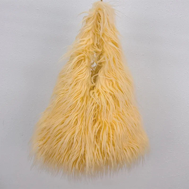 New Wool Women's Plush Shoulder Bags Y2k Hot Girls Faux Fur