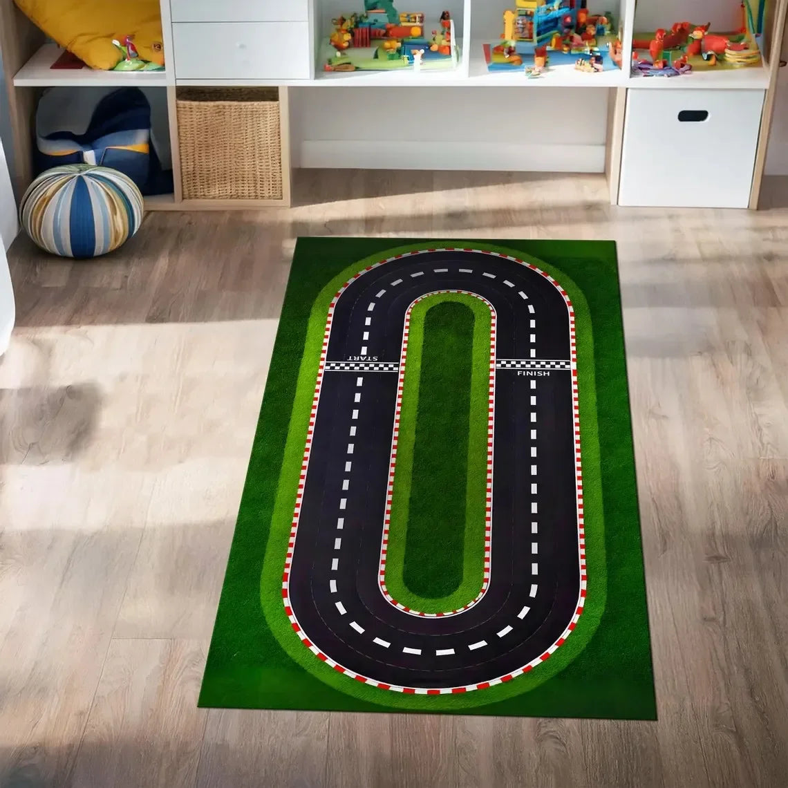 Kids City Map Play Rug – Non-Slip Children's Playroom Carpet