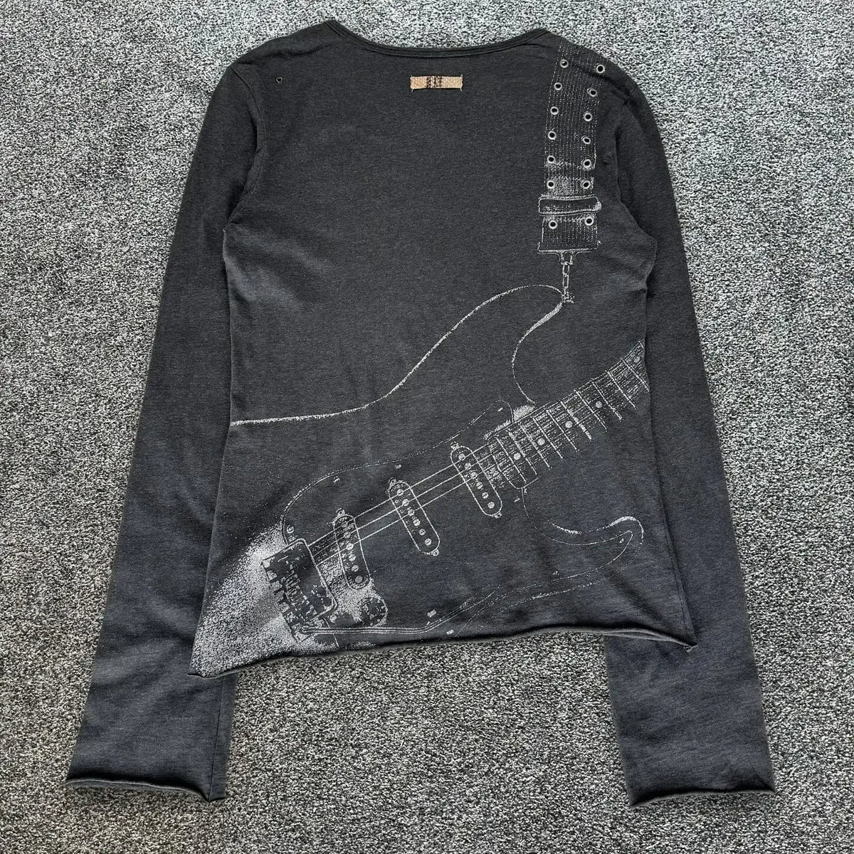 Guitar Print Long Sleeve T-Shirt – Y2K Harajuku Streetwear