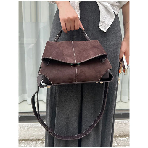 Women Frosted Handbag High-end Suede Flap French Shoulder Bag