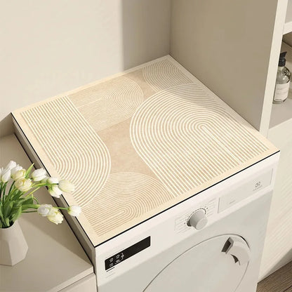 Washing Machine Top Mat – Abstract Line Print Absorbent Non-Slip Pad