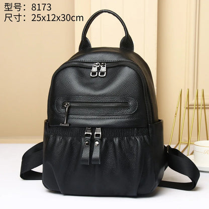 Genuine Leather Women's Mini Backpack – Compact Daily Bag