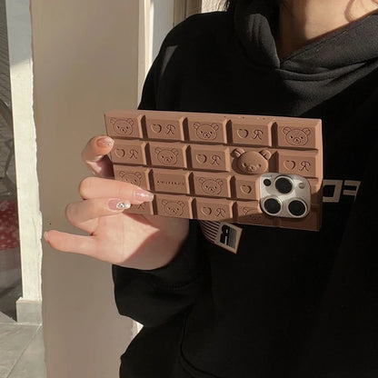 Rilakkuma 3D Chocolate Bar iPhone Case – Cute Soft Silicone