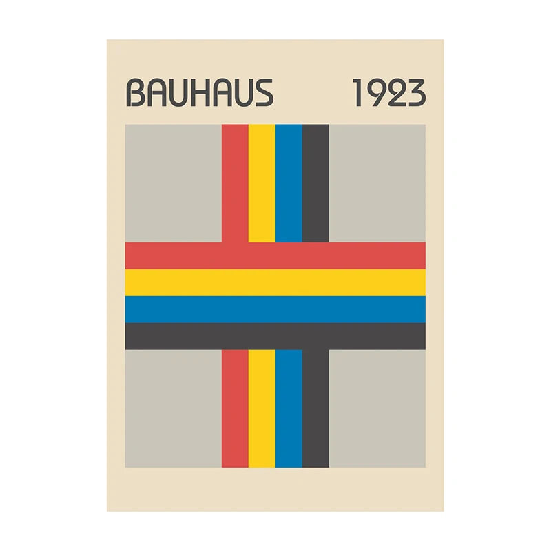 Bauhaus Geometric Abstract Art Poster – Minimalist Wall Print