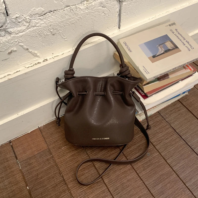 Women's Faux Leather Bucket Bag