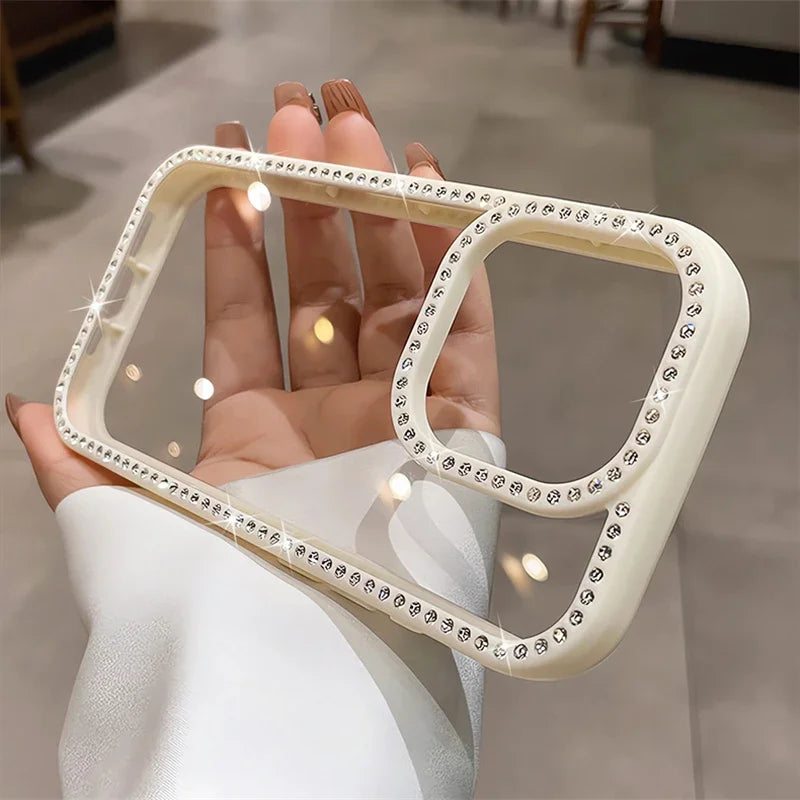 Rhinestone Diamond Clear Case for iPhone 16 15 14 13 Pro Max | Luxury Bling Shockproof Cover