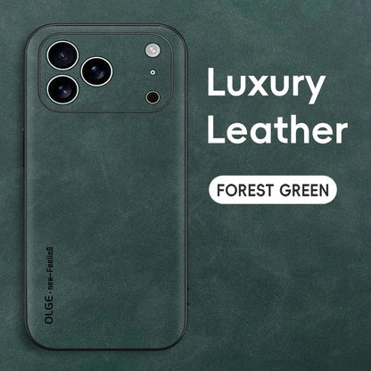 Luxury Leather iPhone Case – Sheepskin Matte Shockproof Cover