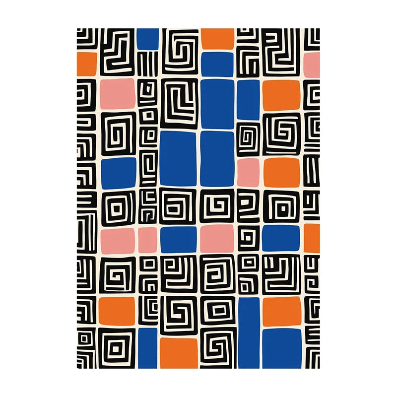 Mid-Century Modern Wall Art Poster – Retro Abstract Geometric Print
