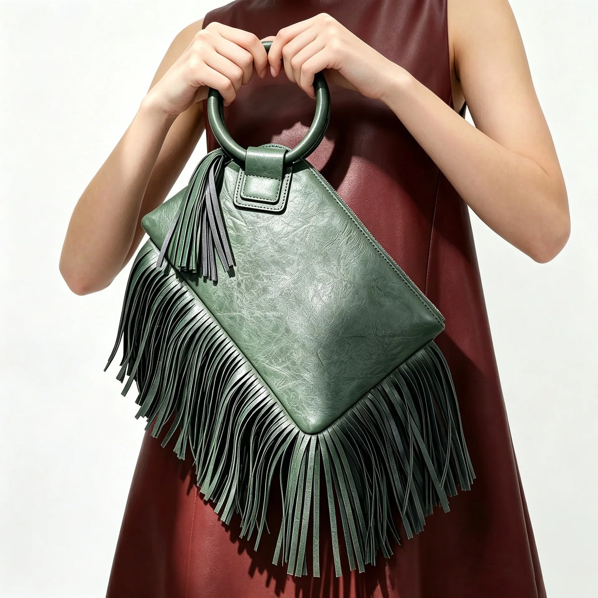 Vintage Y2K Fringed Clutch Handbag