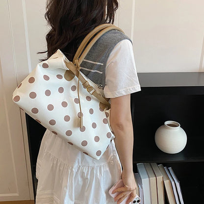Korean Polka Dot With Belt Buckle Detail Shoulder Bag