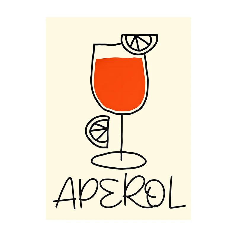 Cocktail & Drinks Wall Art Poster – Retro Minimalist Bar Print
