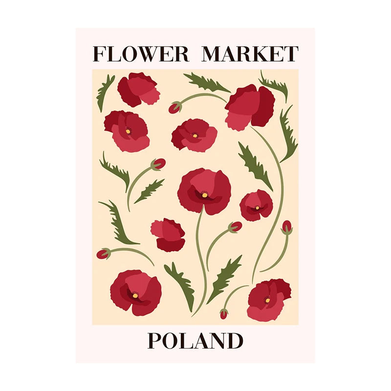 Flower Market Tuscany Poster – Floral Wall Art Print Unframed