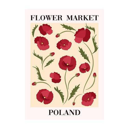 Flower Market Tuscany Poster – Floral Wall Art Print Unframed