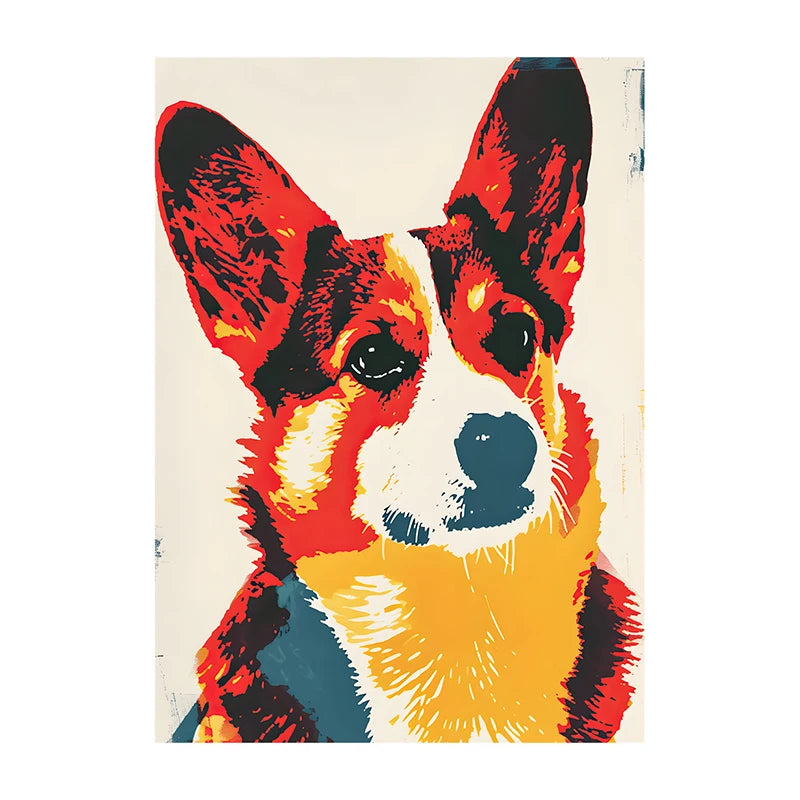 Corgi Wearing Sunglasses Poster Funny Dog Canvas Painting Print Wall Art Picture Living Room Cuadros
