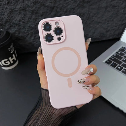 Magnetic Liquid Silicone Case for iPhone 16 Pro Max