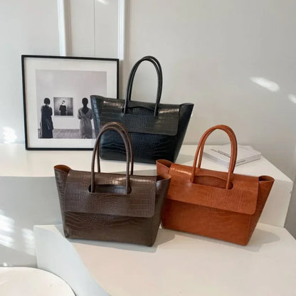 Luxury Crocodile Pattern Women Handbag With Short Handle