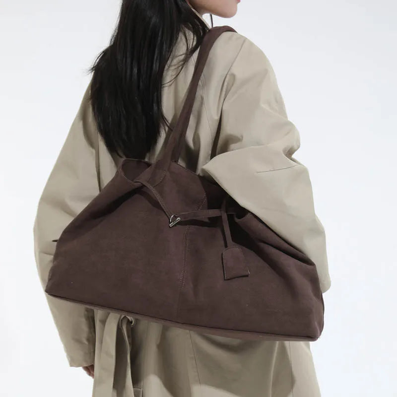 Suede Tote Bag for Women – Large Capacity Shoulder Bag