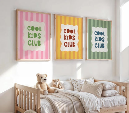 Cool Kids Club Wall Art Print – Kids Room Typography Poster